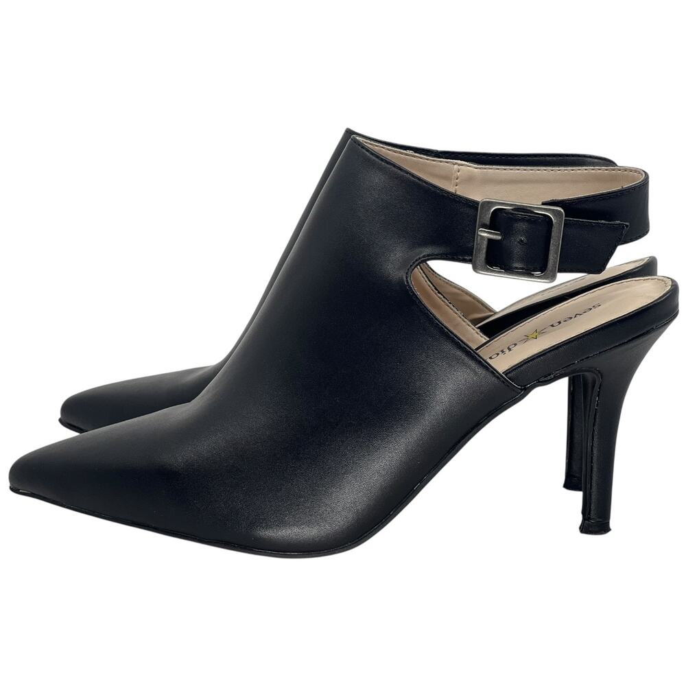 Seven Dials Sherly Black Pointed Toe Slingback Bootie Heels Women’s 7.5